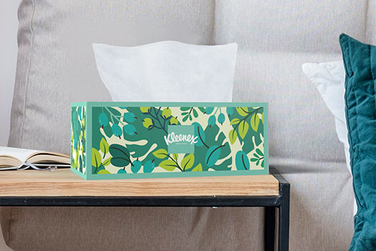 Soothing Lotion™ Facial Tissues Rectangular Box for Runny Noses